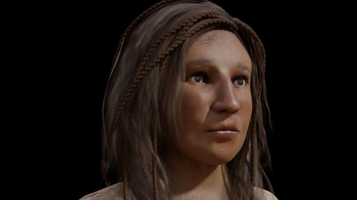 Imagen de una reconstrucción facial de una mujer aborigen.