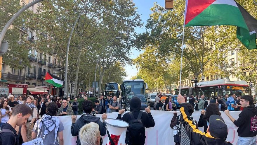 Arranca el piquete de la manifestación por Palestina en barcelona, este miércoles