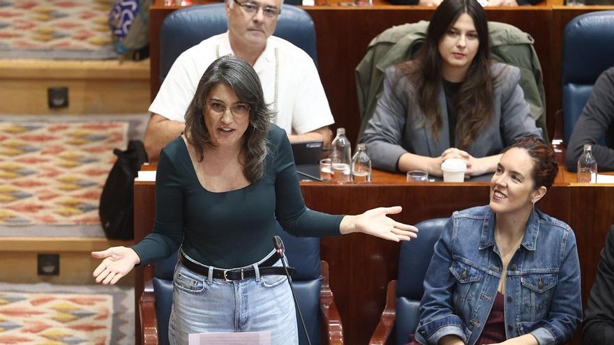 a portavoz de Más Madrid en la Asamblea de Madrid, Manuela Bergerot, durante un pleno en la Asamblea de Madrid, a 22 de octubre de 2026, en Madrid (España). Eduardo Parra / Europa Press