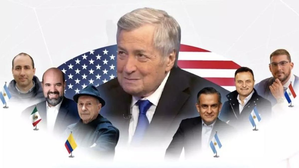 Dick Morris junto a los argentinos Fernando Cerimedo, Luis Rosales, Andy Rivas (que aparece con bandera paraguaya) y Daniel Ivoskus, el colombiano Angel Beccassino y el mexicano Alonso Cedeño, en el aviso del año pasado.