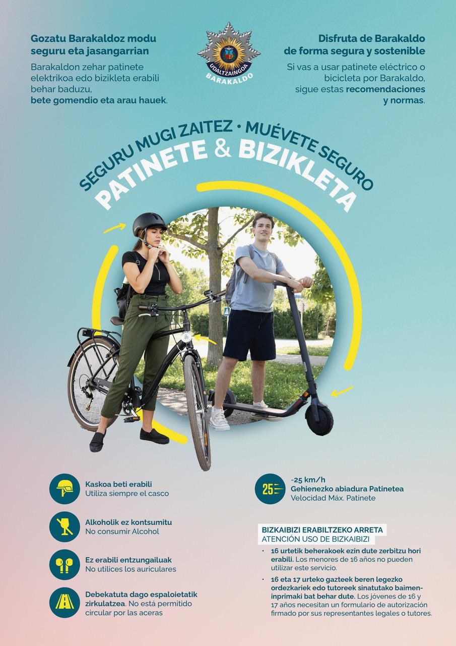 Recomendaciones y normas sobre el uso de bicicletas y patinetes