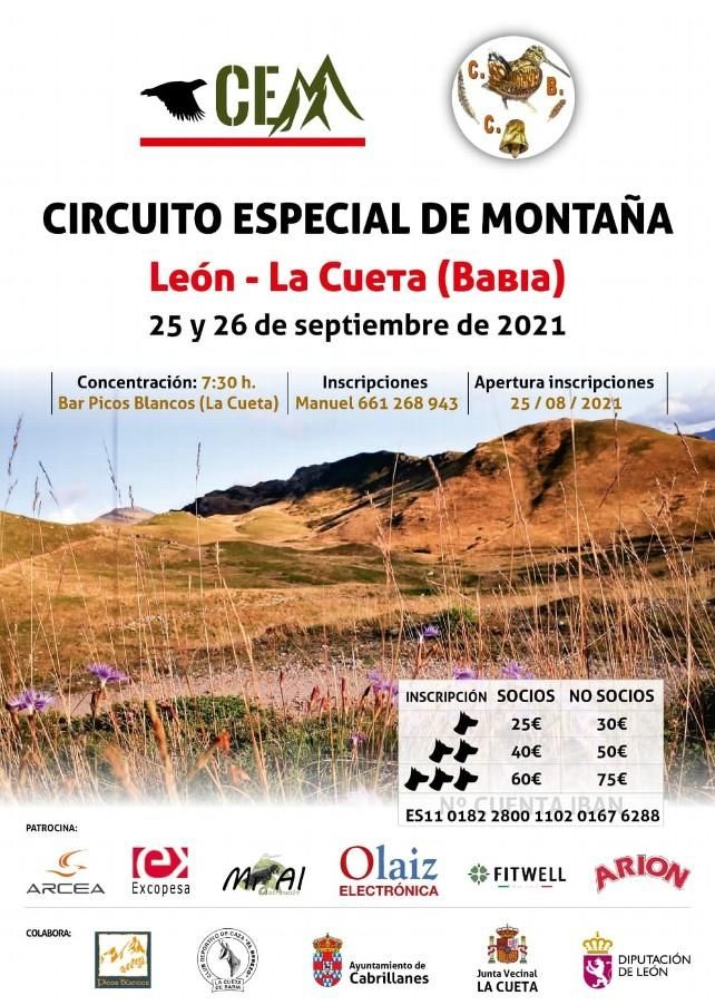 Cartel del Circuito Especial de Montaña en La Cueta.