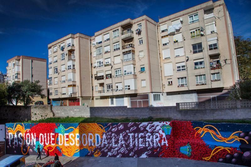 El mural de Boamistura que sobrevive en la Calle Prado San Roque de Santander.