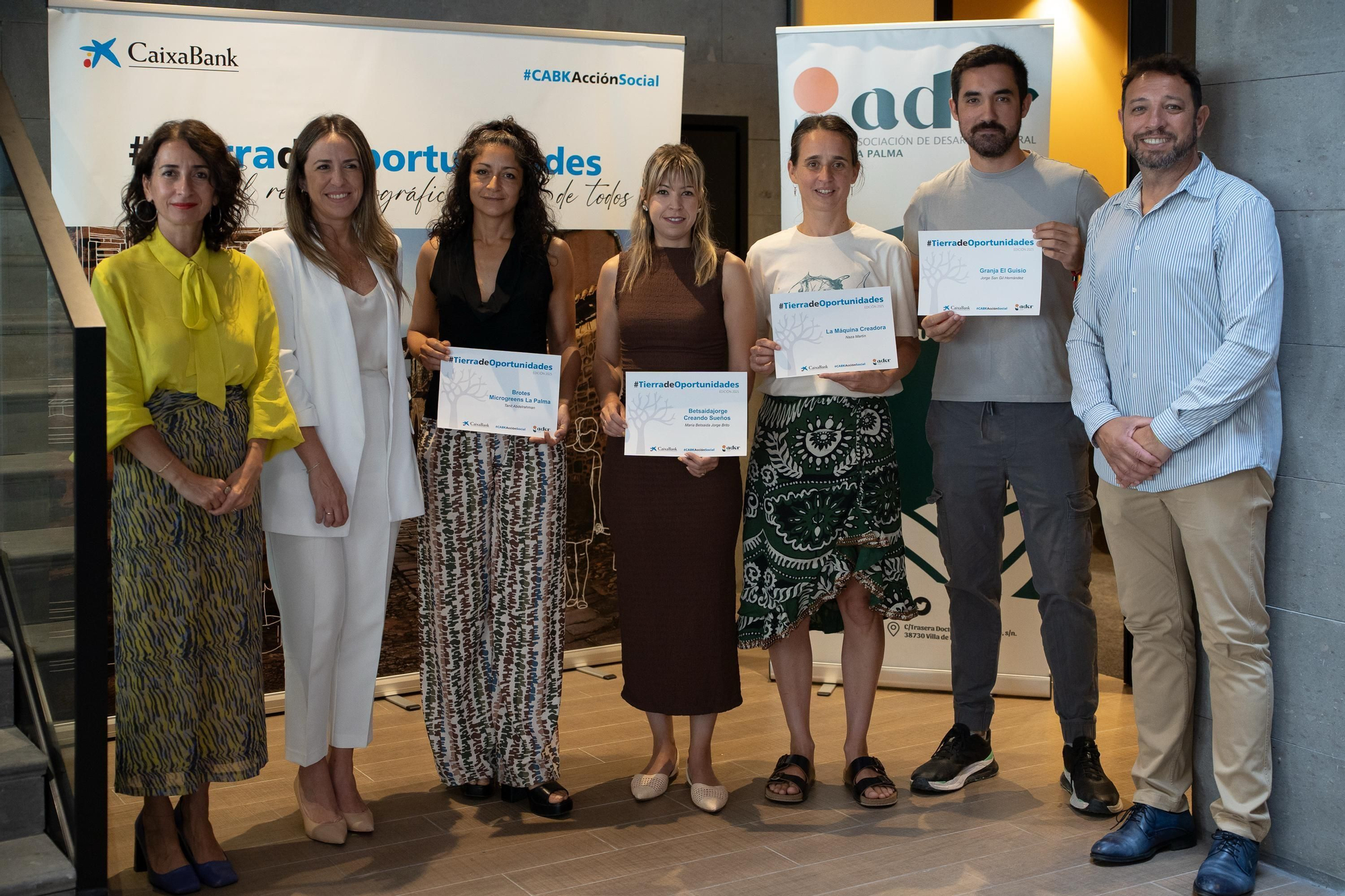 CaixaBank y ADER La Palma reconocen cuatro iniciativas emprendedoras con el programa ‘Tierra de Oportunidades’.