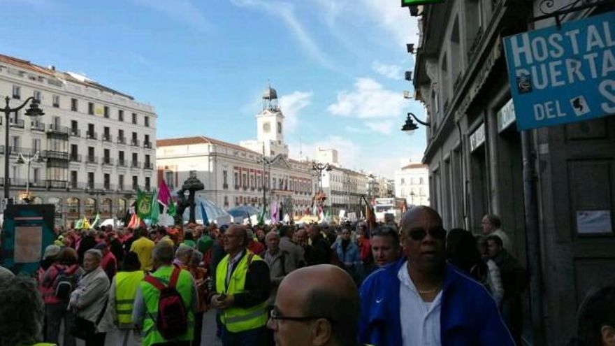Puerta del Sol a rebosar.