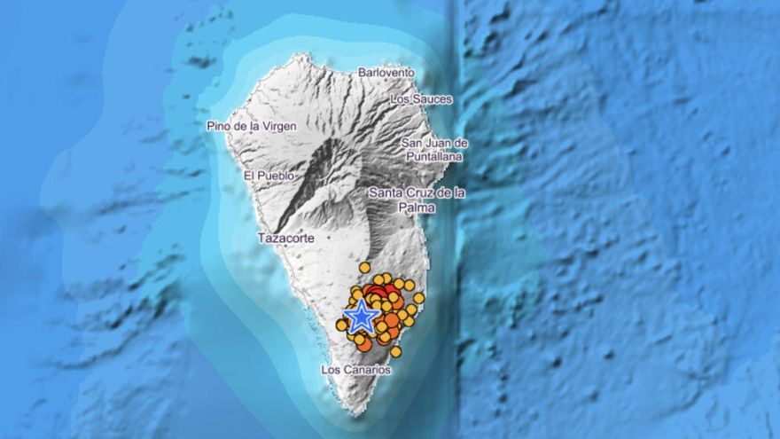 El volcán no da tregua: La Palma registra una treintena de terremotos en las primeras horas de este lunes, uno de ellos de magnitud 4,6