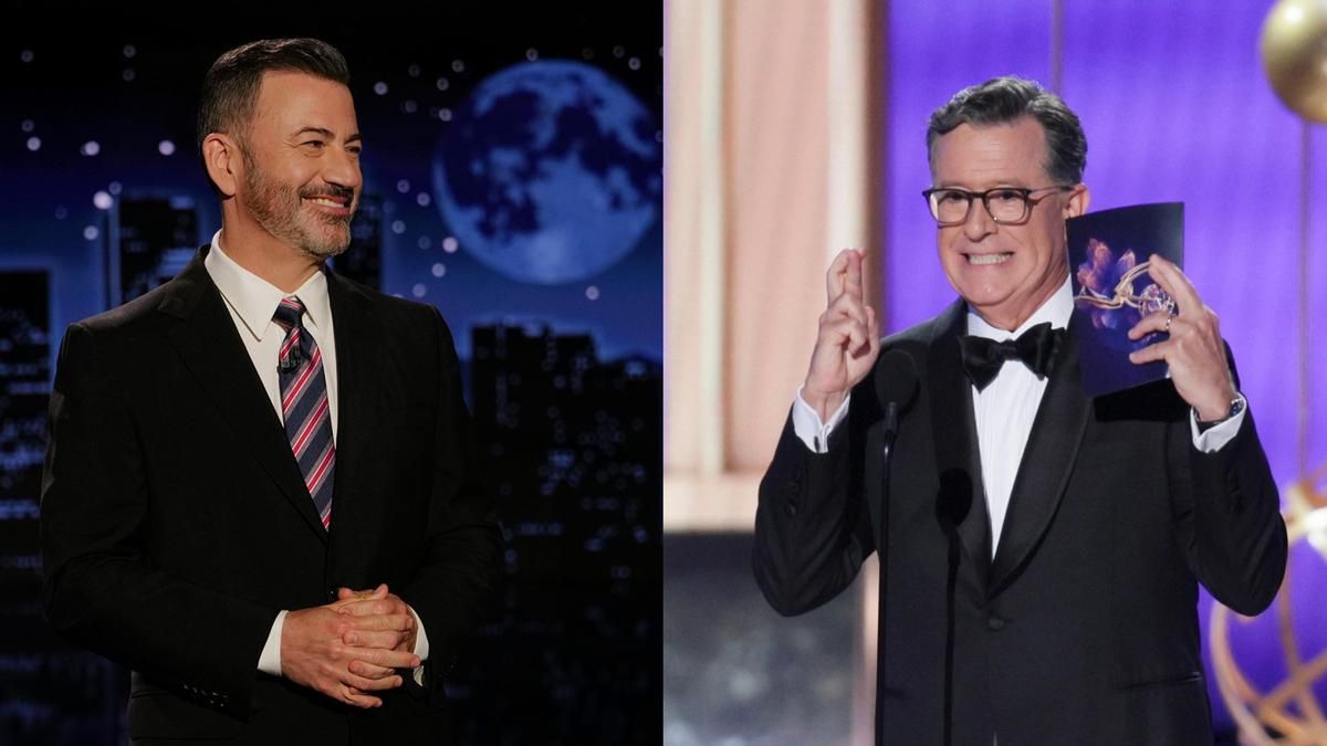 Jimmy Kimmel y Stephen Colbert aparecen en el late show del otro y ofrecen una exhibición de compañerismo: "Hola Donald"