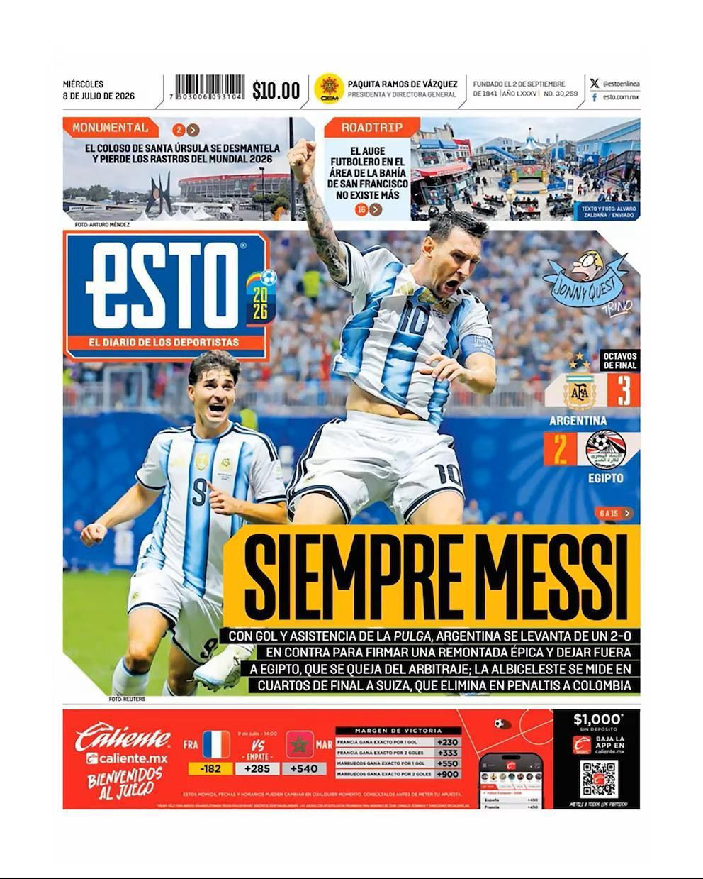 Hermosa mañana: las tapas de los diarios después del triunfo épico de Argentina ante Egipto