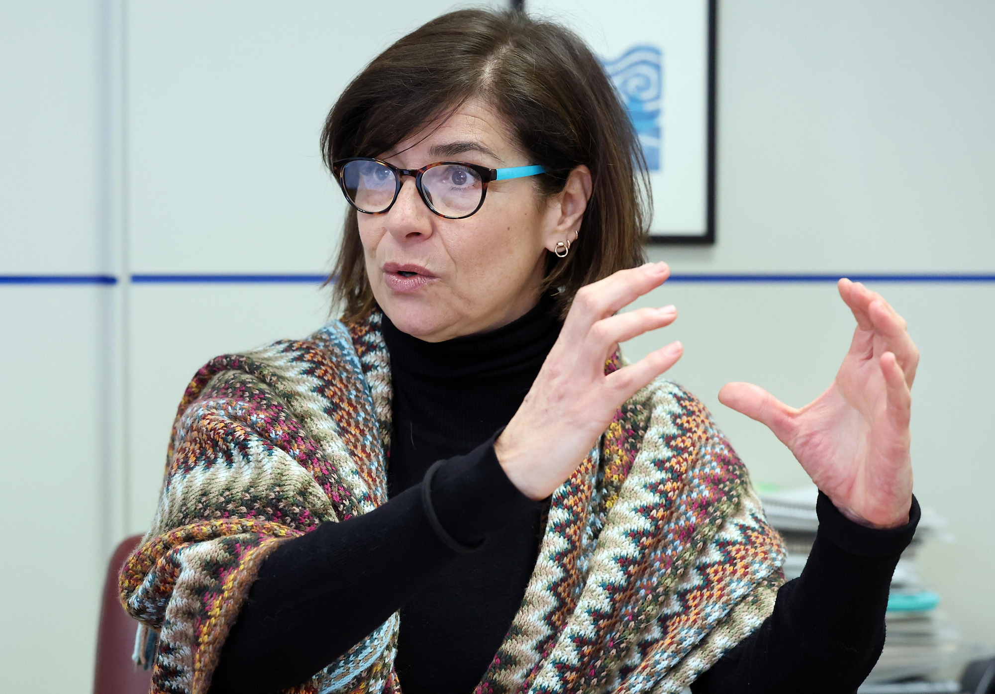 Ana Oñoro en un momento de la entrevista.