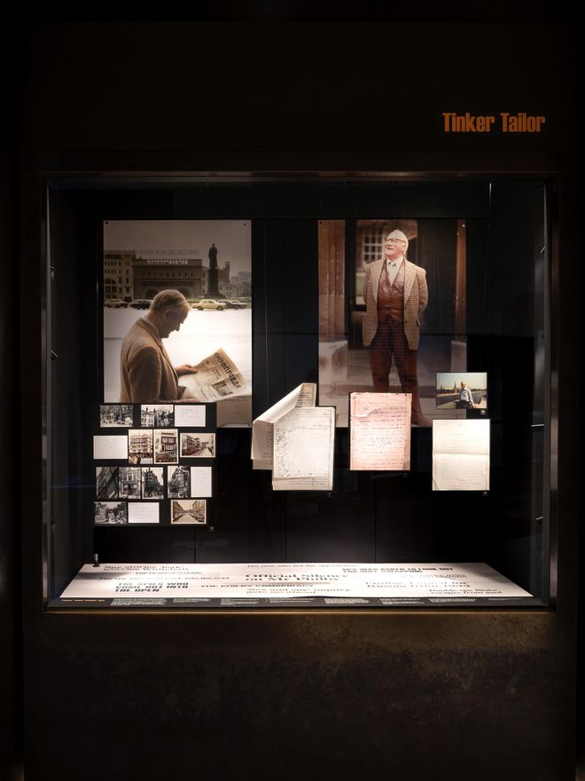 Una imagen de la exposición sobre John le Carré en la Biblioteca Weston de la Universidad de Oxford.