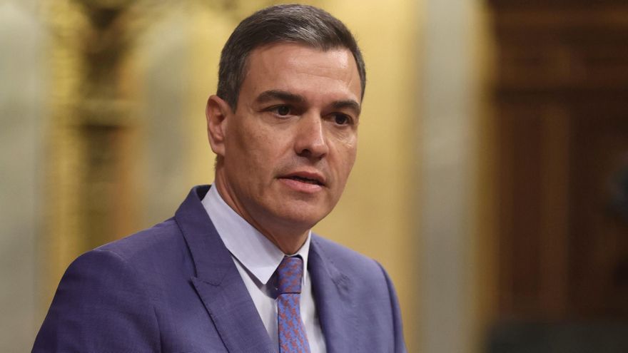 El presidente del Gobierno, Pedro Sánchez, interviene en una sesión plenaria, en el Congreso de los Diputados, a 8 de junio de 2022, en Madrid (España).