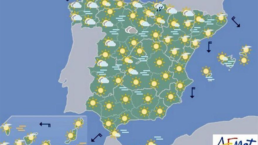 Hoy, ligero descenso de las temperaturas en la península