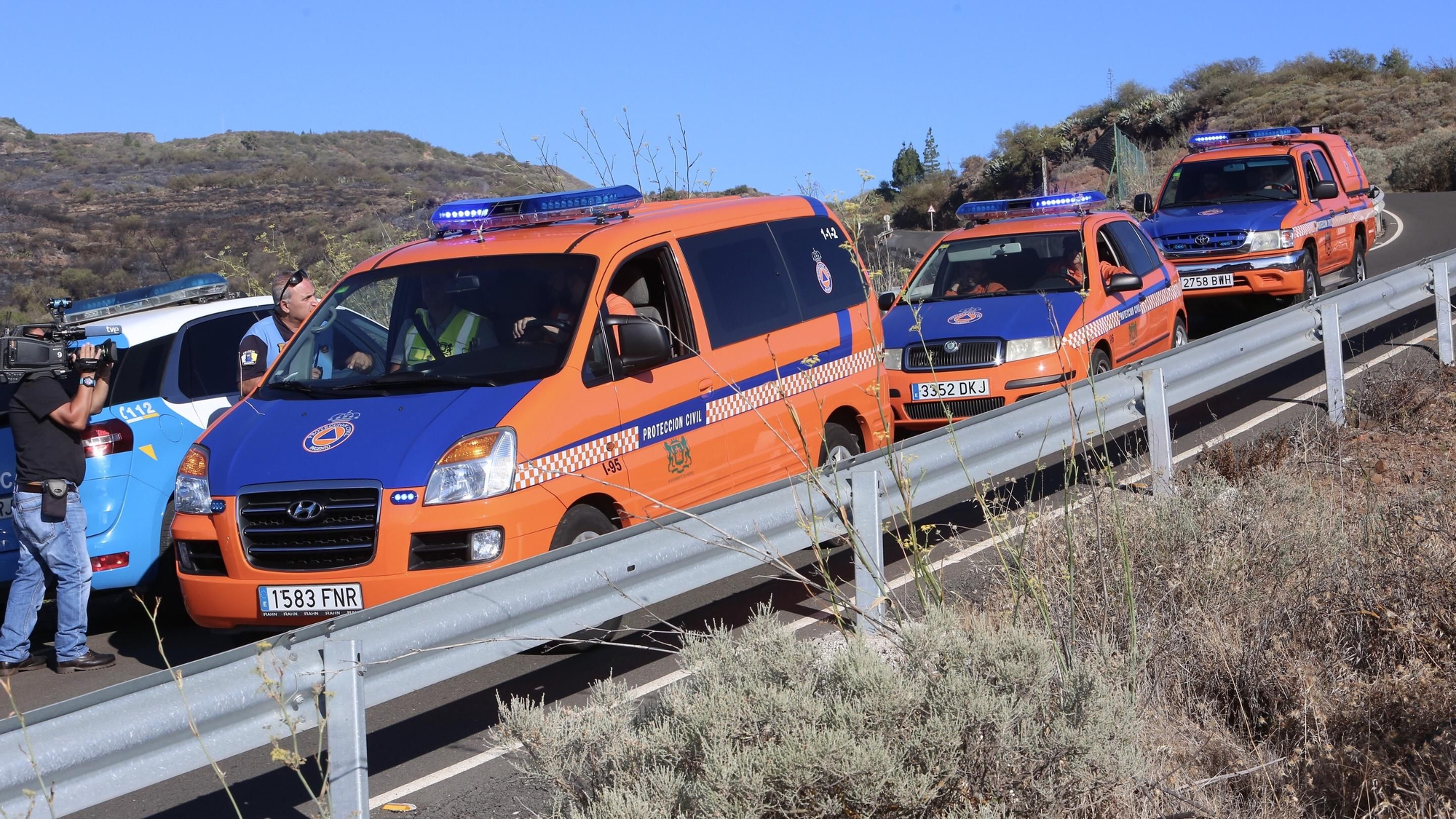 El incendio de Telde, desde los altos del pueblo de La Pasadilla.