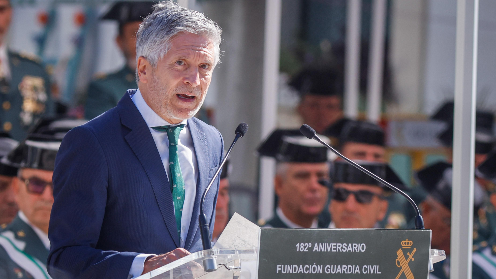 El ministro del Interior, Fernando Grande-Marlaska asiste al acto de conmemoración del 182º aniversario de la Guardia Civil
