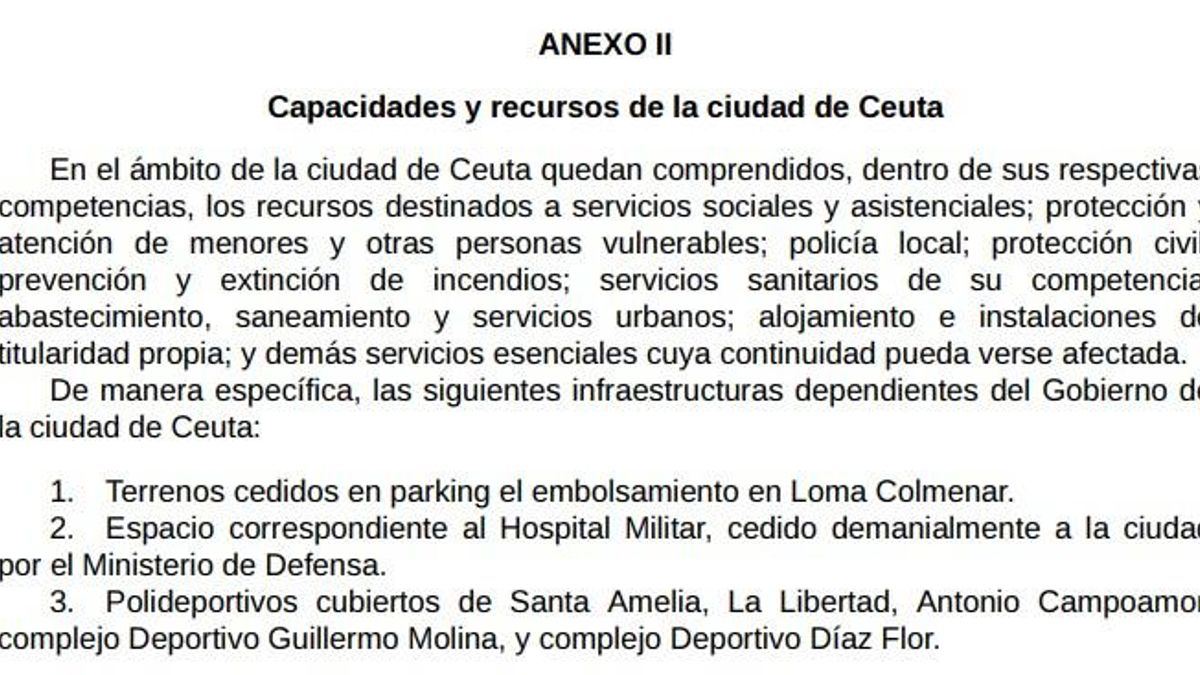 Declarada la situación de interés para la seguridad nacional en Ceuta: a qué instalaciones afecta y qué duración tiene