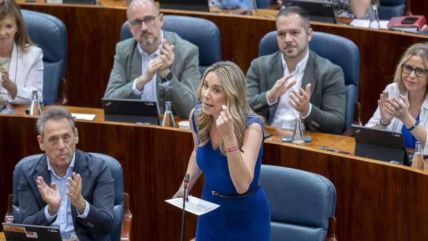 La portavoz del PSOE en la Asamblea, Mar Espinar, durante un pleno de la Asamblea de Madrid, a 11 de junio de 2026, en Madrid (España).