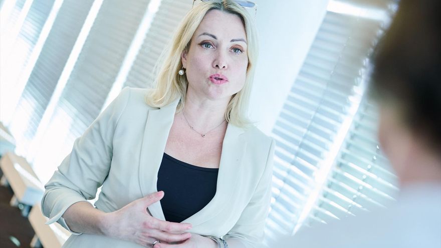 La periodista rusa Marina Ovsyánnikova