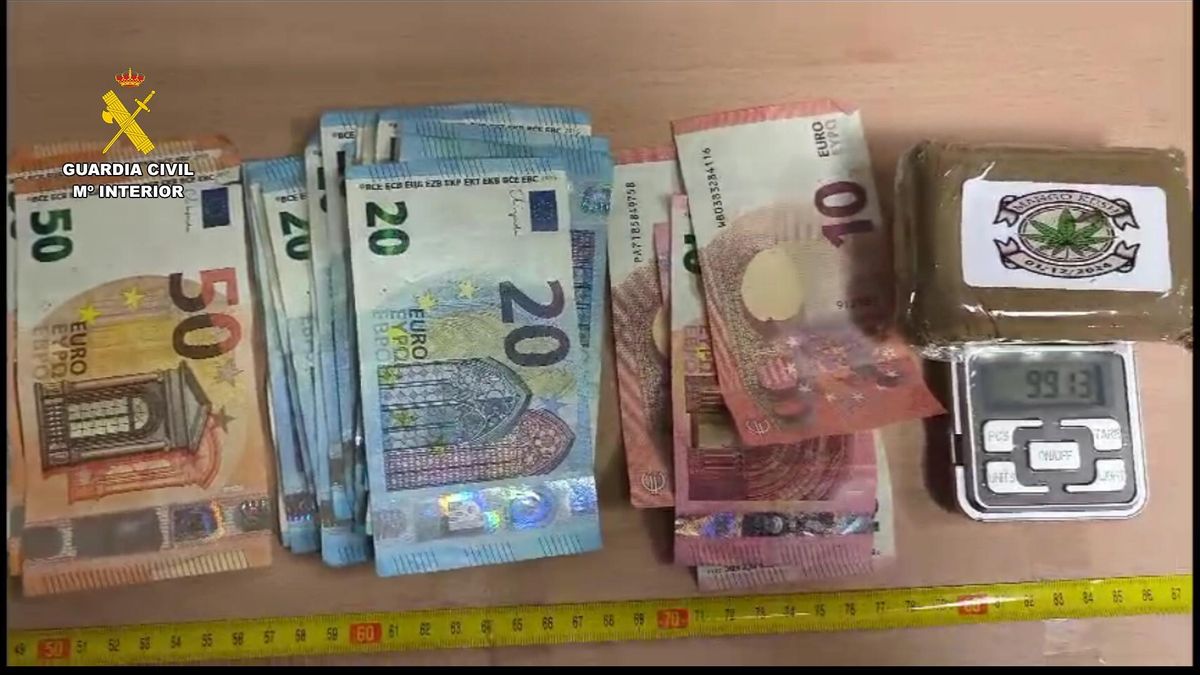 Dinero interceptado al detenido por tráfico de drogas en Lardero