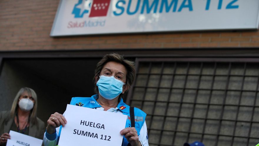 Médicos del Summa 112 de Madrid, durante una concentración. EFE/David Fernández/Archivo