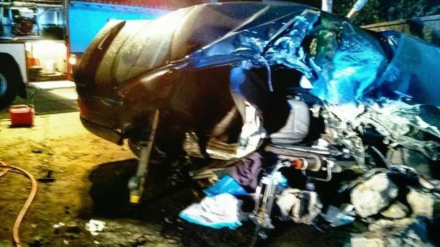 Accidente en N-625 a la altura de Vidanes. / Foto:Bomberos de León