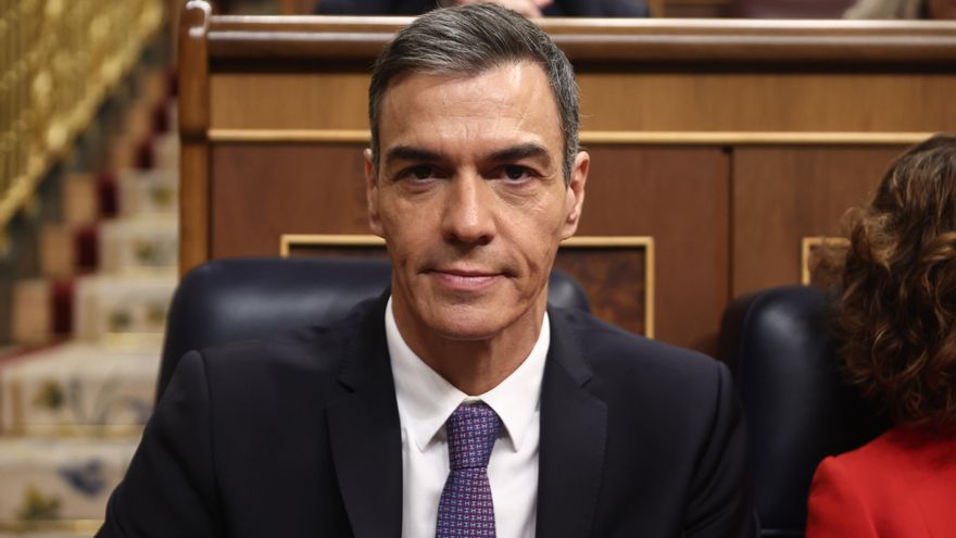 El presidente del Gobierno, Pedro Sánchez, durante el pleno en el Congreso de los Diputados.