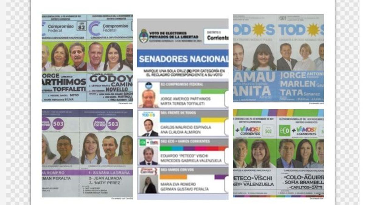 Las boletas en Corrientes para las elecciones del 14 de noviembre