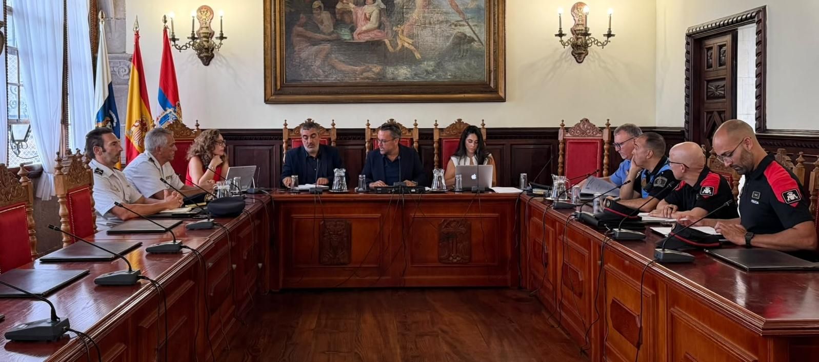 Junta Local de Seguridad extraordinaria y urgente celebrada este jueves en Santa Cruz de La Palma.