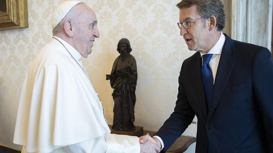 El presidente da Xunta, Alberto Núñez Feijóo, es recibido en audiencia por su santidad el papa Francisco. Vaticano, 14/06/21