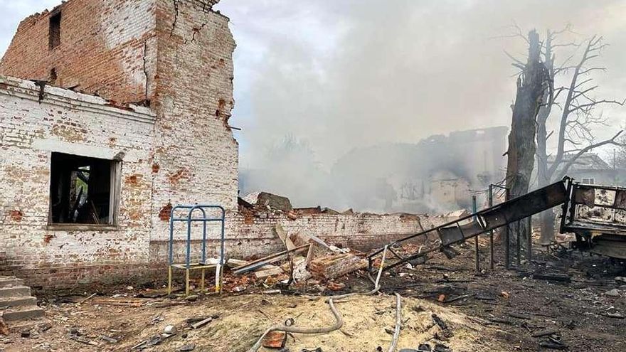 Imagen del ataque ruso en Chernígov este jueves.