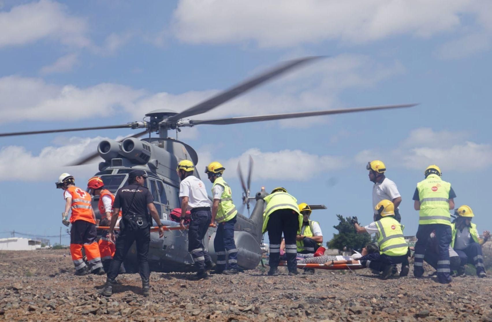 Simulacro de accidente aéreo en el sur de Gran Canaria