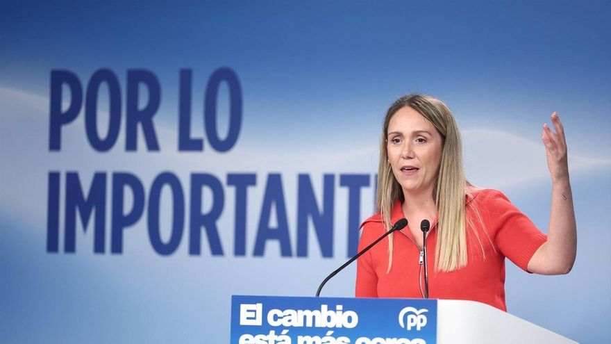 La vicesecretaria de Coordinación Sectorial del Partido Popular, Alma Ezcurra, durante la celebración de la rueda de prensa posterior a la reunión semanal del Comité de Dirección del Partido Popular, a 20 de julio de 2026, en Madrid (España).