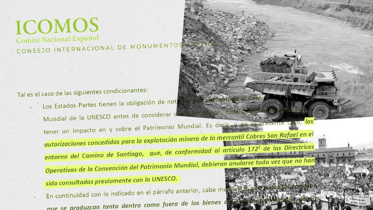 El organismo asesor de la Unesco pide anular los permisos de la Xunta para la mina de Touro porque amenaza el Camino de Santiago