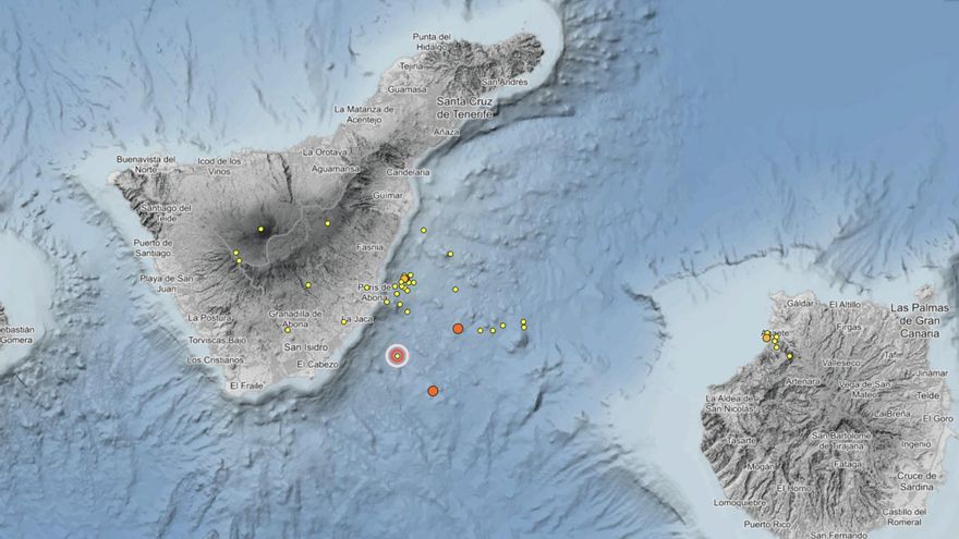 Un terremoto de 3,2 vuelve a sacudir las aguas entre Tenerife y Gran Canaria