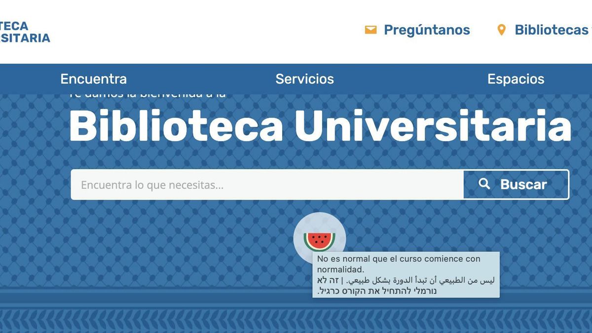 Captura de pantalla del portal principal de la Biblioteca Universitaria de Las Palmas de Gran Canaria.