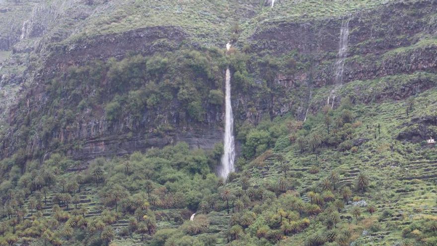 En la imagen el municipio de Valle Gran Rey (La Gomera) durante el paso de la borrasca.