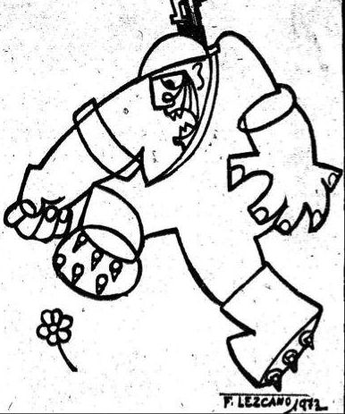 Dibujo de Francisco Lezcano contra la violencia y la guerra.