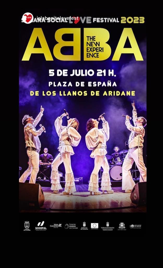 Cartel del tributo a ABBA en Los Llanos.