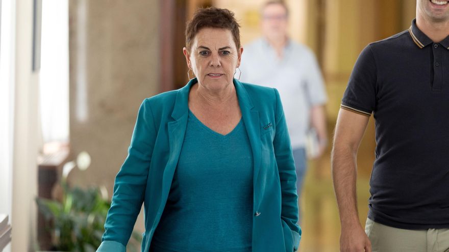 La portavoz de EH Bildu, Mertxe Aizupurua, a su llegada a una Junta de Portavoces, en el Congreso de los Diputados.