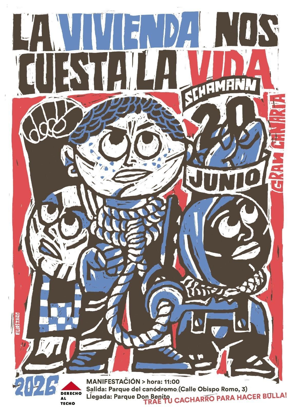 Cartel de la convocatoria a la manifestación del 20 de junio de la plataforma Derecho Al Techo