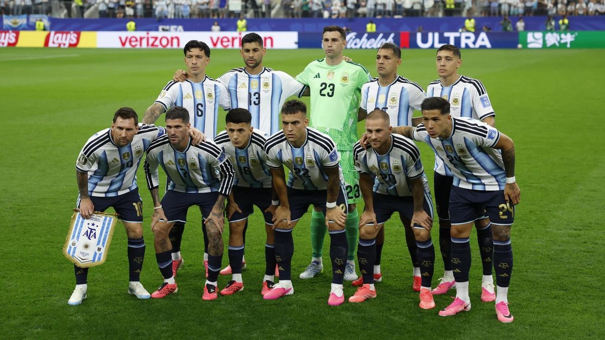 La Selección Argentina, en la previa del partido ante Austria.