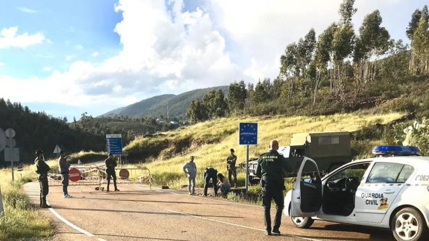 Control de frontera entre España y Portugal, que estará cerrada hasta el 10 de febrero