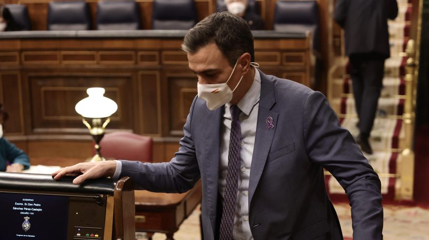 El presidente del Gobierno, Pedro Sánchez, a su llegada a una sesión plenaria en el Congreso