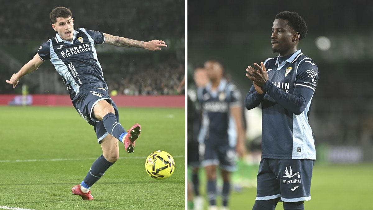 Trilli y Adilson durante el partido en Santander