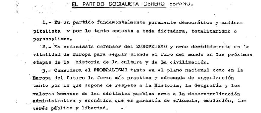 Documentos internos del PSOE clandestino