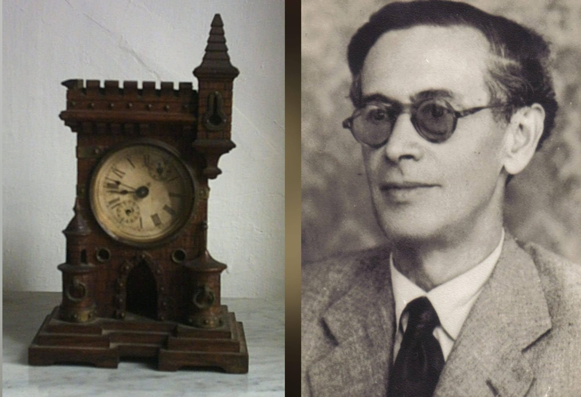 Antonio Gómez Felipe y el reloj modelo. Archivo MVH