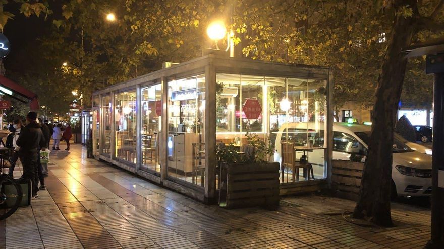 Una terraza cerrada en Madrid.