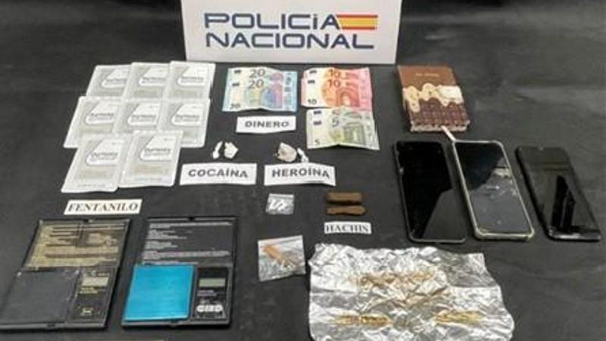 Material intervenido en la operación policial.