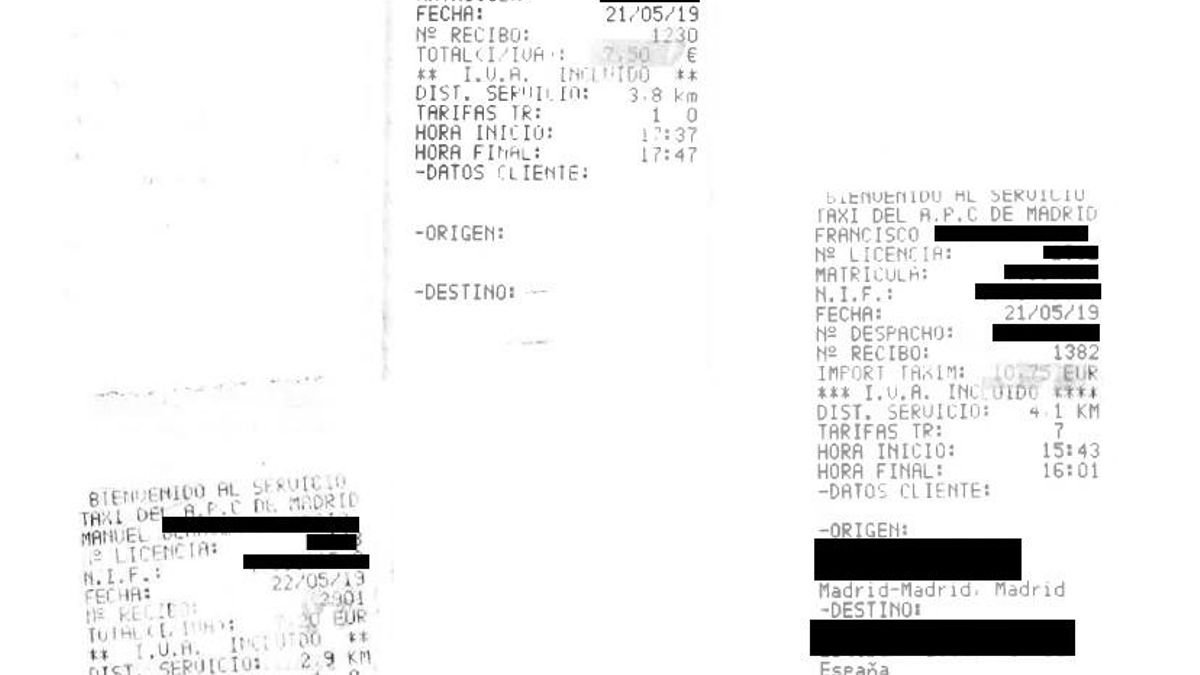 Several of the taxi tickets included in that expense sheet