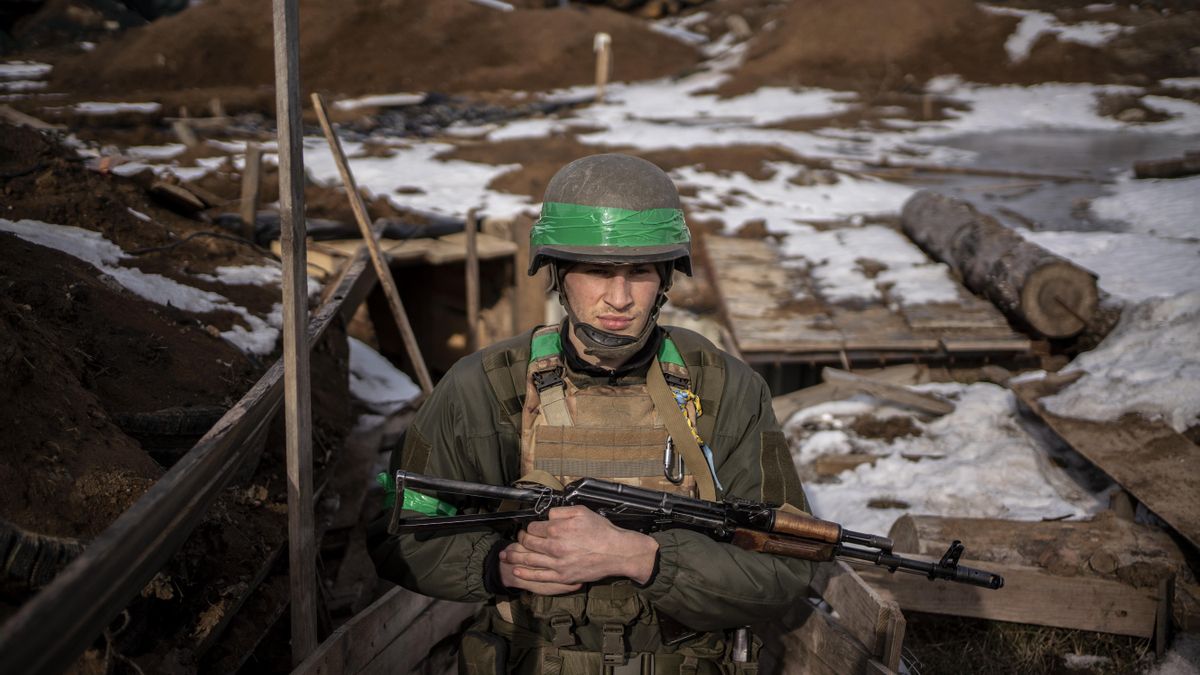 Puesto de vigilancia en los alrededores de Járkov.