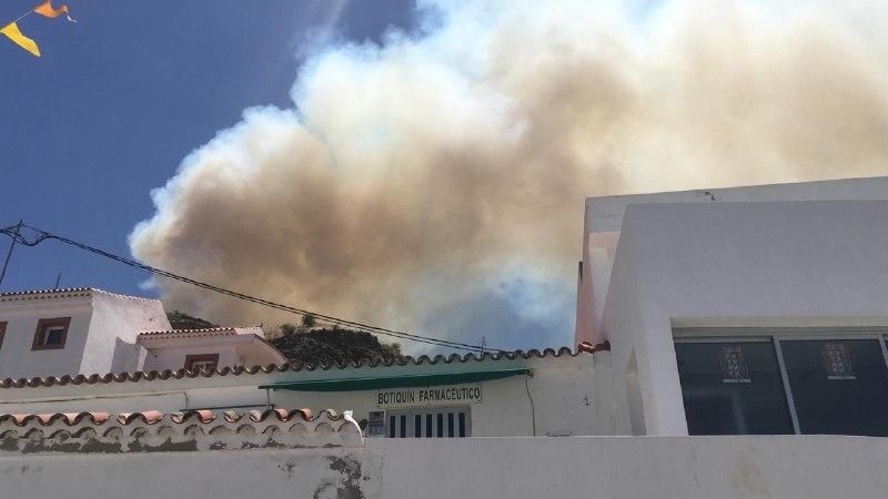 Incendio de La Cumbre visto desde La Aldea.